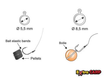 Bait Elastic Bands 5.5 mm of 8.5 mm Elastiek met haakoog